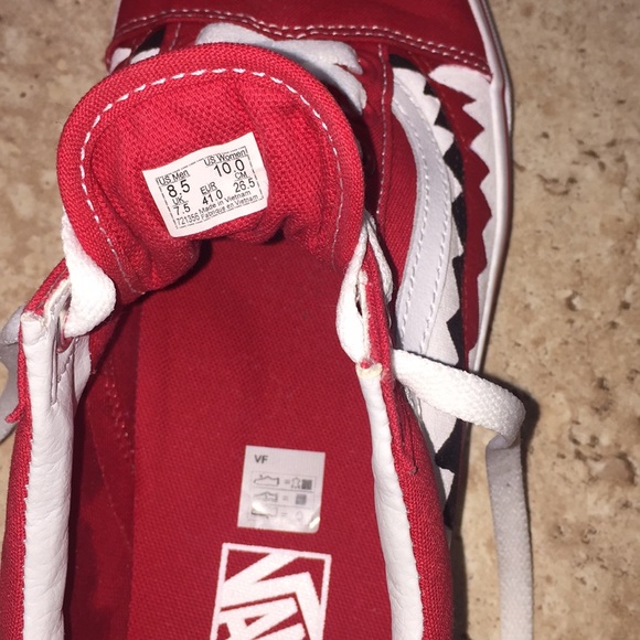 Sold on eBay 🌹Red BAPE Vans Unisex Shark Teeth 🌹 - Picture 6 of 6